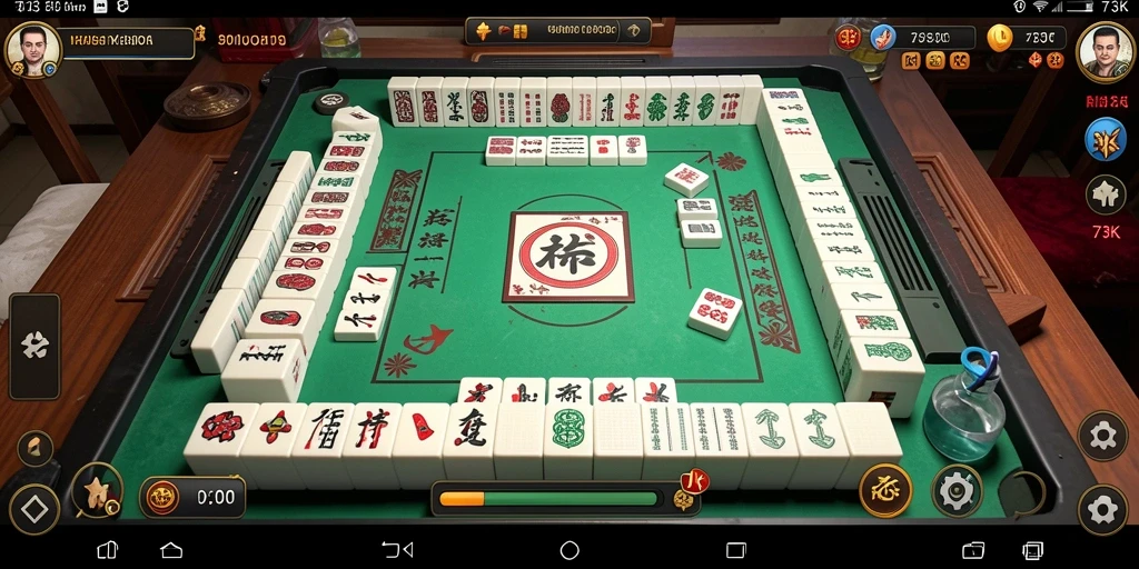 Tampilan gameplay Mahjong yang mendebarkan dalam 73K.