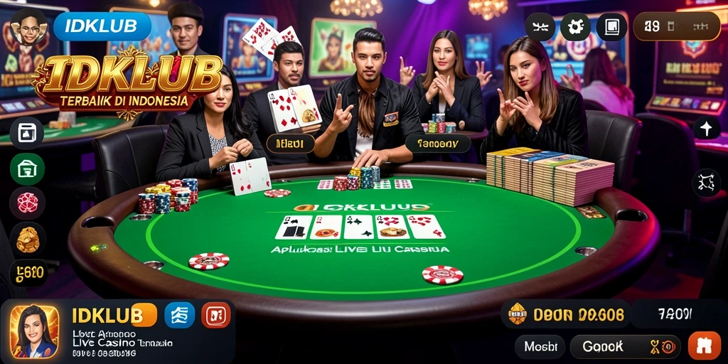 Tampilan gameplay Live Casino yang mendebarkan di IDKLUB.