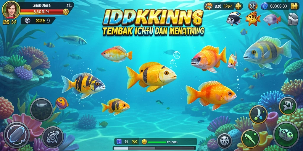 Tampilan screenshot utama IDRKING menampilkan gameplay Tembak Ikan yang seru.