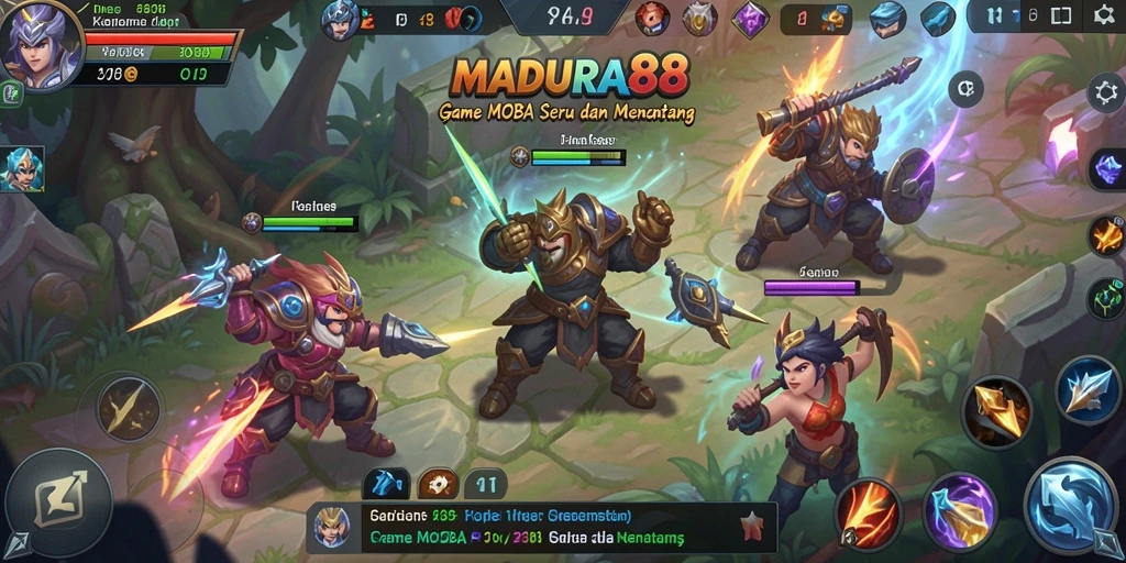 Screenshot gameplay MADURA88 menampilkan aksi seru di arena MOBA.