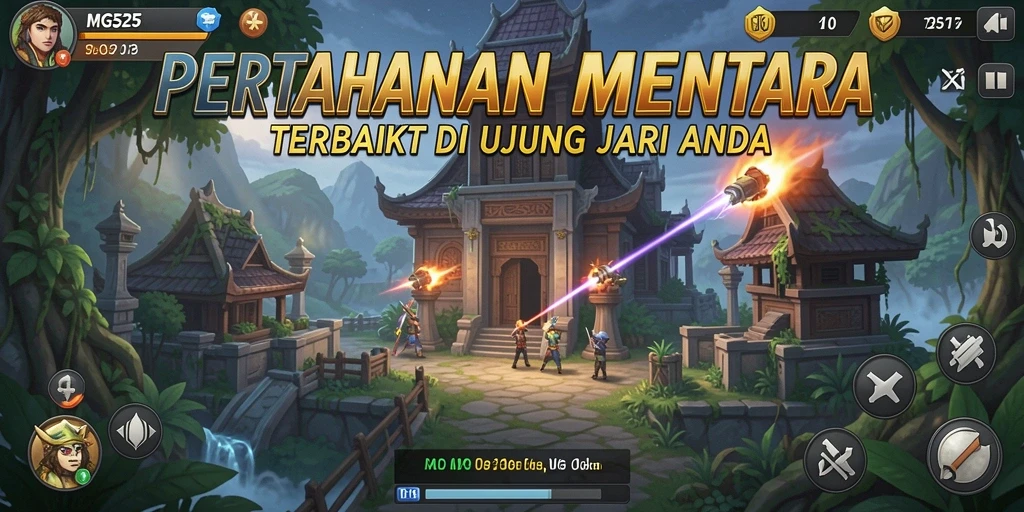 Tangkapan layar MG525 menampilkan aksi seru dari gameplay Tower Defense.