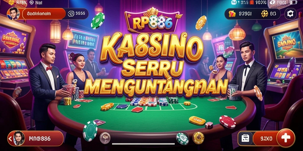Tampilan gameplay menarik dari RP886 yang menampilkan berbagai permainan Kasino.