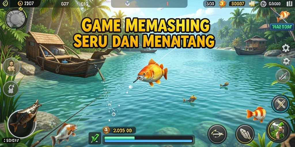 Tampilan gameplay SD107 yang menarik saat menangkap ikan.