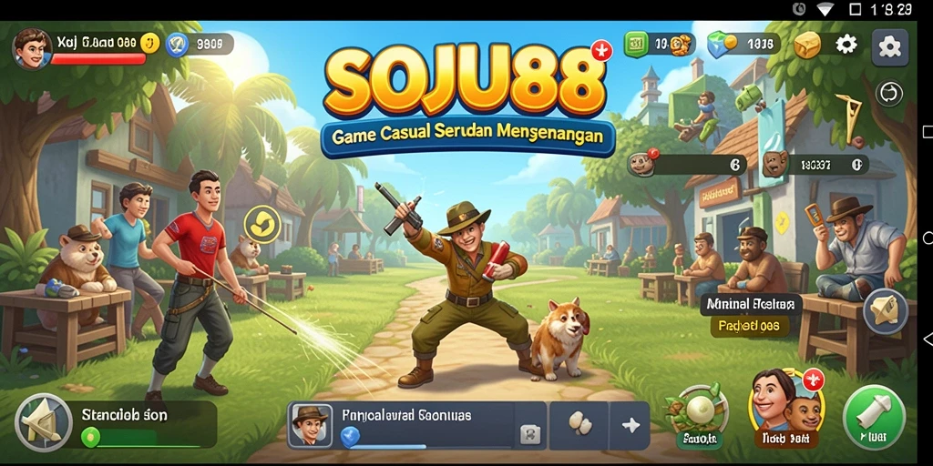 Tampilan utama gameplay SOJU88 yang penuh warna dan seru.