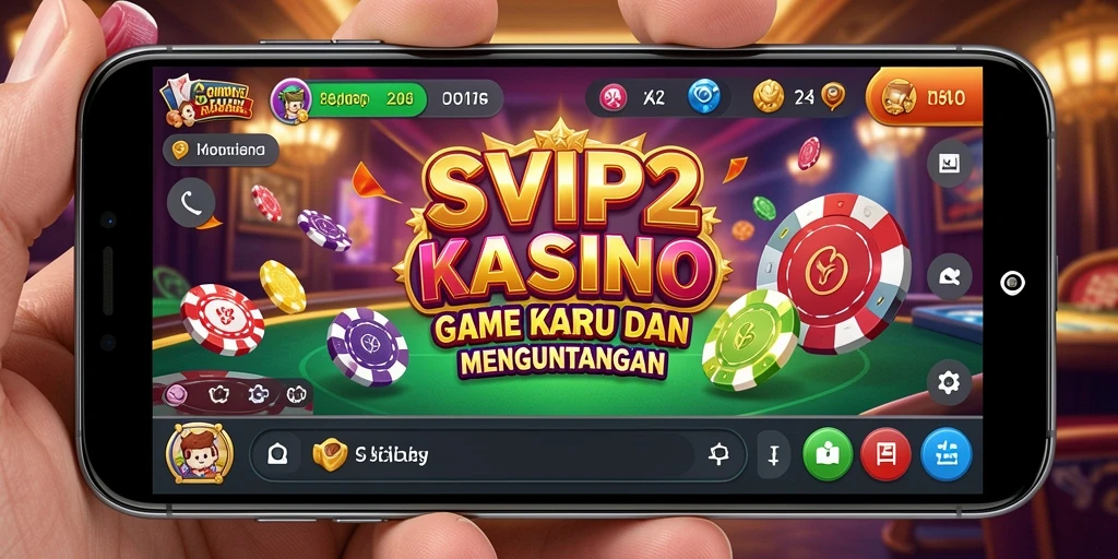 Tampilan menarik aplikasi SVIP2 dengan gameplay Kasino yang mendebarkan.